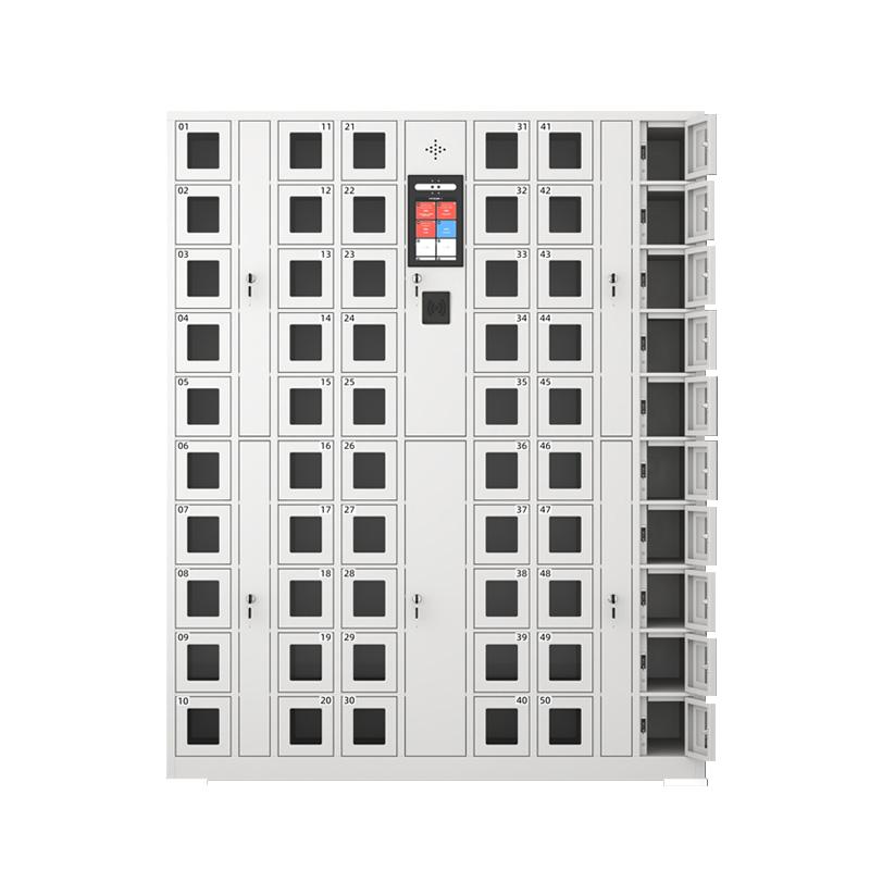 京图尚冠 智能手机柜60门人脸识别+刷卡灰白色1445*300*1800mm TD581