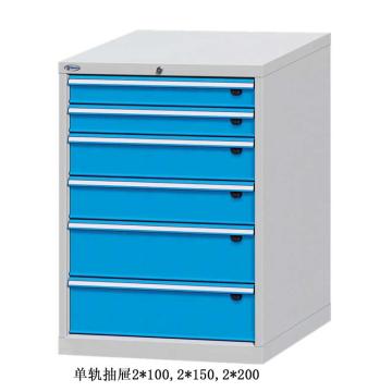 位邦 工具柜，尺寸(mm):717×725×1000，灰色，抽屉蓝色，单轨抽屉，6个抽屉 75.7706.12
