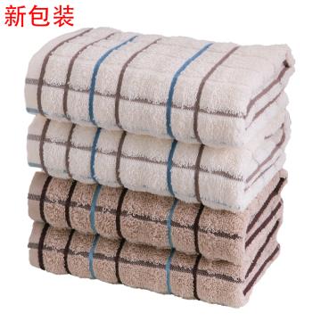 Raxwell | 金号 纯棉方格面巾毛巾70×34cm 84g 白/棕颜色随机(新老包装随机发货） RJCT0012