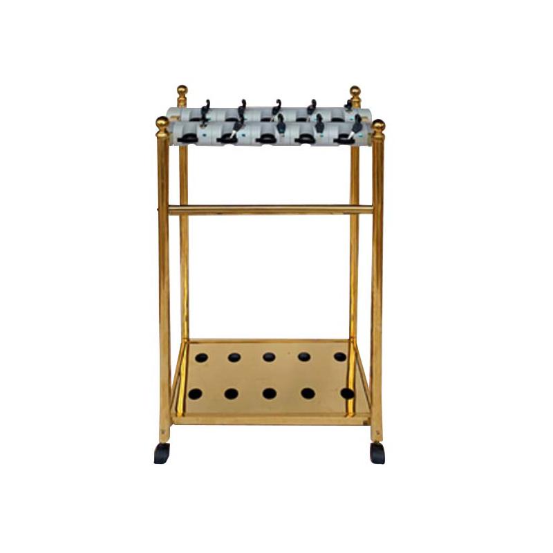 月桐 雨伞架钛金商用收纳架配伞加高款10头大锁头 57×35×100cm 锁孔宽3.5cm YT-XD0302