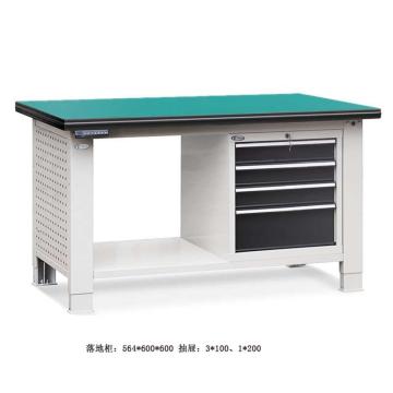 位邦 升降工作台，复合台面，四抽工具柜，台面1500×750mm，高度750~1050mm 79.5630.15