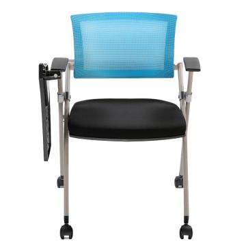 中兴 网布折叠椅含小桌板带滑轮网布拼蓝色折叠椅 600*650*820mm 黑色+蓝色 ZXLH-53