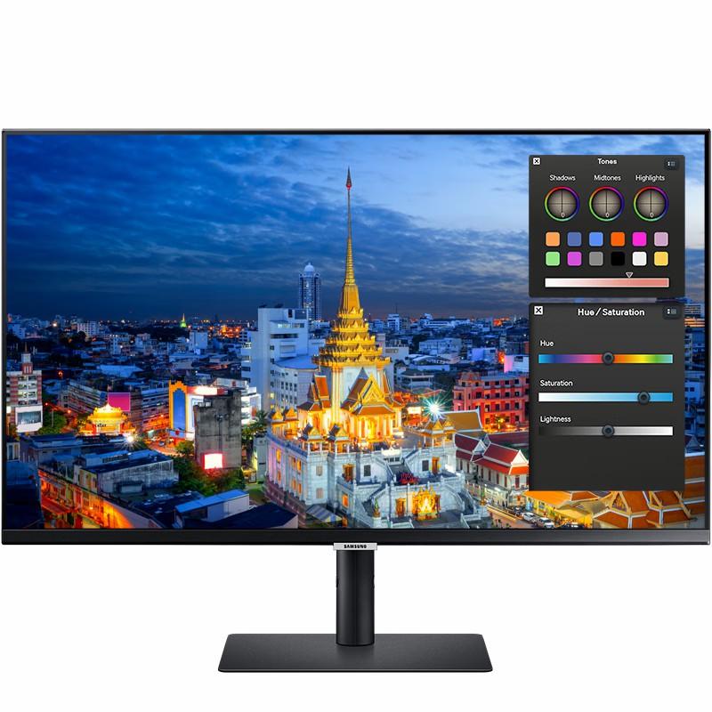 SAMSUNG/三星 显示器/32英寸/3840x2160分辨率/IPS面板/3边窄边框HDMI/DP/USB-C(90W快充)/支持壁挂 S32B800PXC