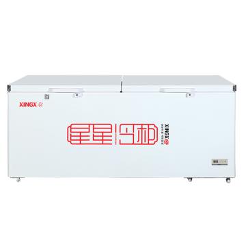 XINGX 716L商用单温单箱冷藏冷冻转换卧式双门顶开门 BD/BC-716E