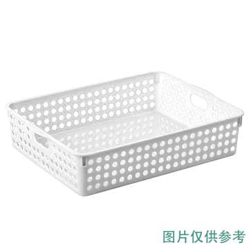 茶花 圆点收纳筐单个装 2895白色 XL