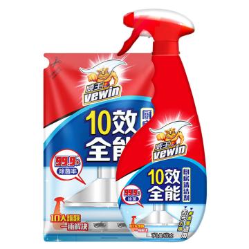 威王 十效全能厨房清洁剂 500克+直立袋补充装420克