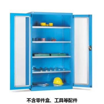 位邦 储物柜，1023×550×1800mm，蓝色，对开玻璃门柜，4层层板 77.6312.02