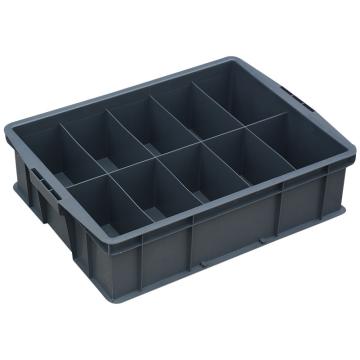 Raxwell 10格固定分格周转箱，565×420×155mm，灰色 RHSS4445