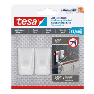 TESA 白色无痕装饰挂钩墙纸用 0.5KG 2个装 77780-00005-00