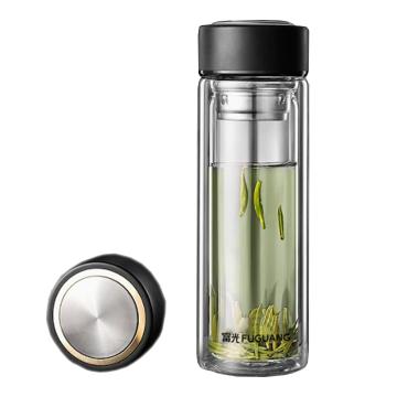 功成狮 富光水杯320ml，玻璃杯定制1个金色Logo GUFD0025