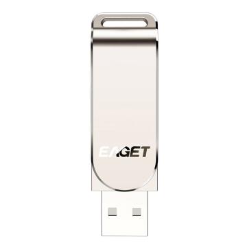 EAGET U盘USB3.0 高速全金属360度旋转车载优盘 F60-128G