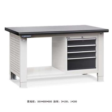 位邦 升降工作台，铁板台面，四抽工具柜，台面1800×750mm，高度750~1050mm 79.8631.15