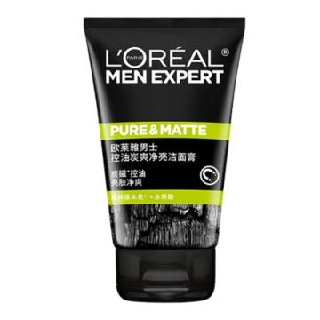 欧莱雅 男士洁面膏 控油炭爽净亮100ml
