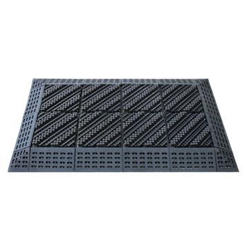 Raxwell 三合一刮雪拼块地垫三刷灰底灰刷 单片尺寸15*15cm 厚度25mm配辅料，箱规60片/箱 RJMH0033，
