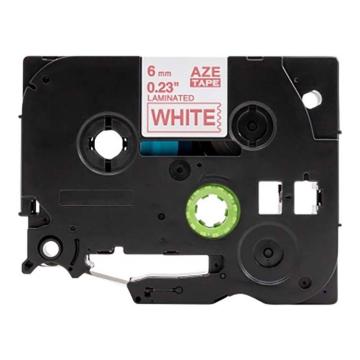 功成狮 标签色带，AZE-212GCDY0180 宽度6mm 白底红字，适用于兄弟ＴＺ系列标签机 GCDY0180