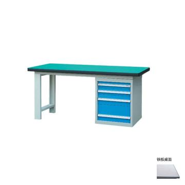 锐德 50mm铁板桌面单侧4抽柜重型工作桌2100W×750D×800H，载重:1000kg，不含安装 RD2103AE