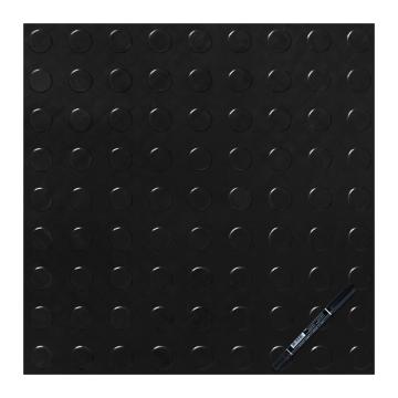 SIGCESS 方块地垫 50X50CM厚度5MM，明扣燕尾式 圆币纹 黑色