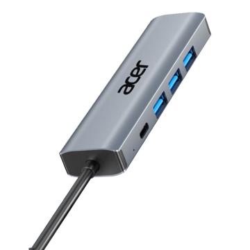 Acer/宏碁 单口5口拓展坞带线 typec*1 USB3.0*3 千兆网口*1 HY41-T4(C口)-单口