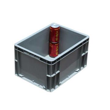 百盈塑料 塑料周转箱EU4322，外尺寸：400×300×230mm，灰色 BY101
