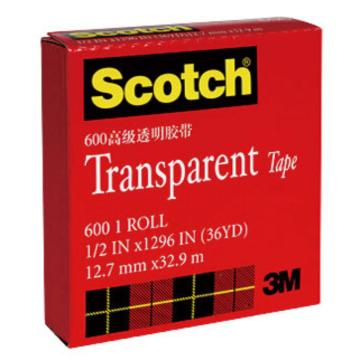 3M Scotch® 600 高效透明胶带 600 1/2"*33M