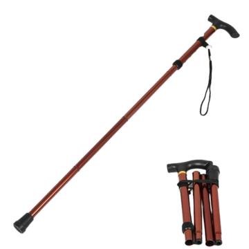 三极户外 伸缩轻便四节铝合金登山杖84-93cm TP3902 咖啡色