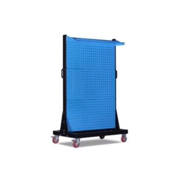 Raxwell 移动型双面三层物料架(6方孔1棚板)，尺寸(长×宽×高):960×610×1560mm，散件发货 RHSS4254,承重100kg