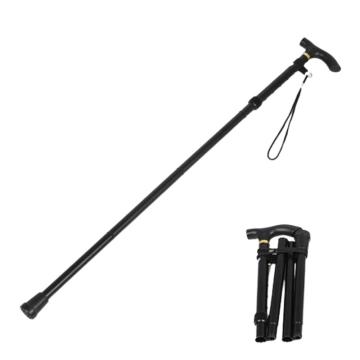 三极户外 伸缩轻便四节铝合金登山杖84-93cm TP3902 黑色