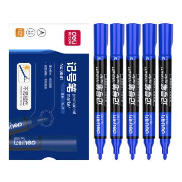 deli/得力 油性记号笔线幅1.3-1.9mm 6881蓝盒装