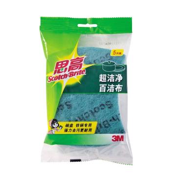 3M 思高超洁净百洁布10.4×8.4cm，5片装 绿色 6105