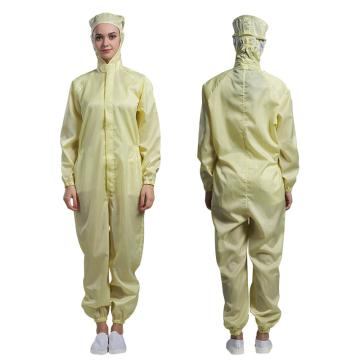 HYJJ 防静电洁净服三联连体 黄色L 耐受121℃高温灭菌