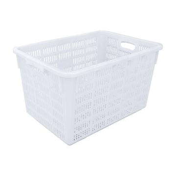 英达斯贝克 塑料周转筐，1#渔箱 外尺寸:680×475×400mm,白色