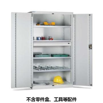 位邦 储物柜1023×550×1800mm，灰色，对开钢门柜，4层层板，1抽屉 77.6401.01