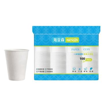 海亚森 一次性白纸杯9盎司 250ml 100只/包 TK-3007