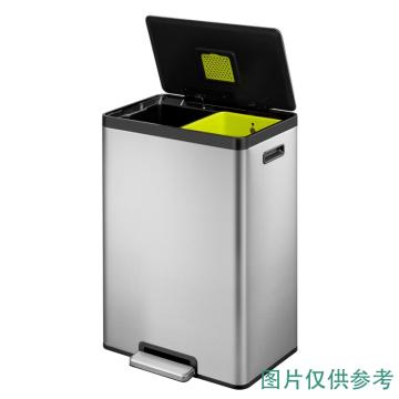 EKO 脚踏环境桶 垃圾桶，艾可9138-20L+20L-砂钢 36.5*29.5*44.6cm 9138-20L+20L-砂钢