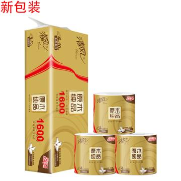 清风 原木金装4层160克卷筒卫生纸108×138mm 10卷/提(新老包装随机发货） B20A6J2/B20A6J3
