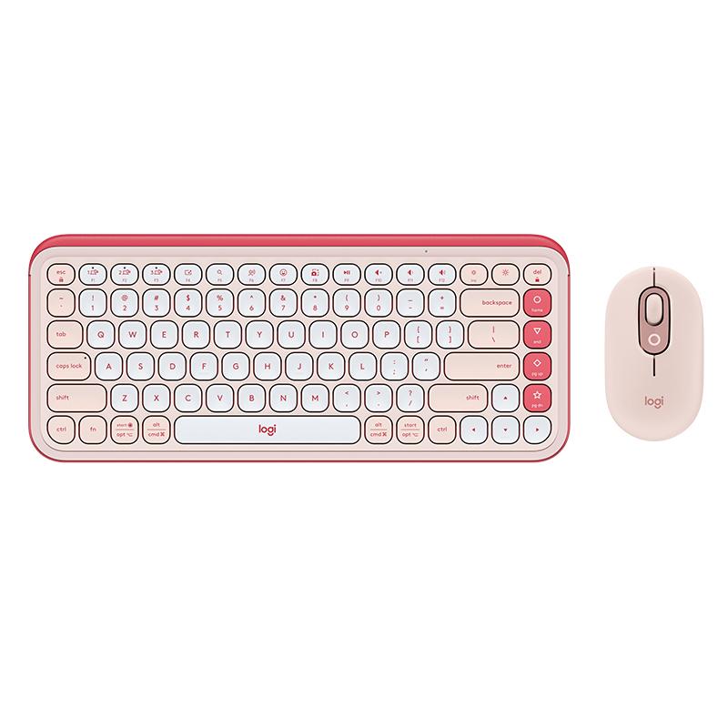 Logitech/罗技 无线蓝牙双模键鼠套装 POP Icon Combo粉色