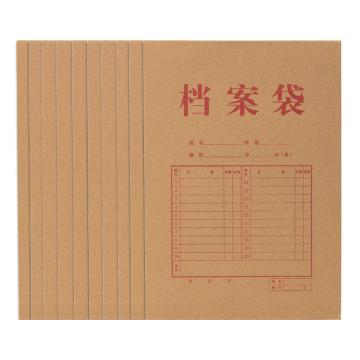 deli/得力 牛皮纸档案袋200g-侧宽6cm黄色（10个/包） 64101（大包装）