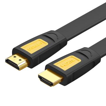 绿联 HDMI高清扁线连接线30AWG OD4.0MM支持2K*4K 60HZ HD101 11188（黑黄头 1米）
