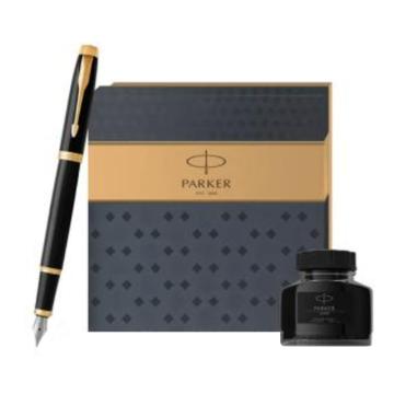 PARKER/派克 墨水笔水礼盒 IM纯黑丽雅金夹墨水笔+墨水礼盒