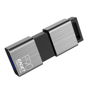 忆捷 U盘USB3.0高速金属推拉式车载商务优盘 F90-256G