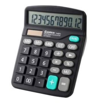 齐心 双电源12位计算器中台 超省钱普通办公 C-837C黑