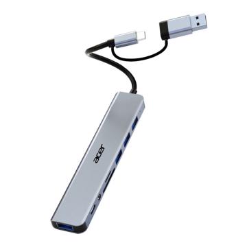 Acer/宏碁 8口拓展坞USB3.0*1 USB2.0*3 读卡器*2 3.5音频*1 typec*1 HY41-T8（读卡版）
