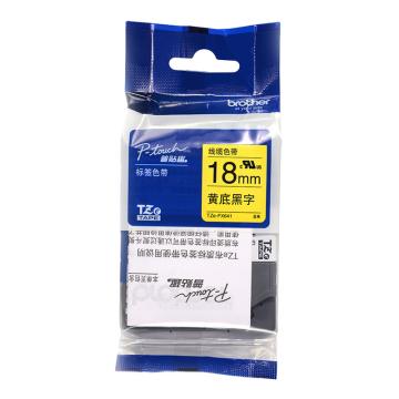 兄弟 标签色带黄底/黑字（线缆标签） 18mm TZe-FX641