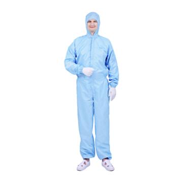 凌致 0.5条纹防静电连帽（不含脚套）三连体服同型号系列起订量10套 蓝色 LZ01001-1，XXXL码