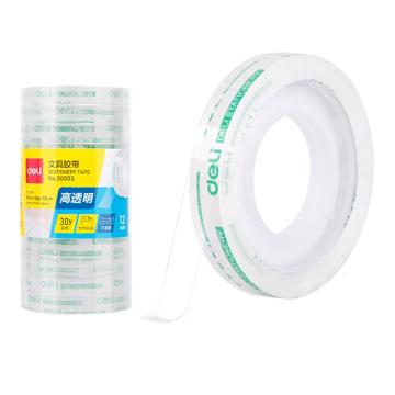 deli/得力 强韧型文具胶带8mm*30y*38um(高透)(12卷/筒) 30001 /
