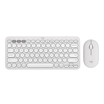 Logitech/罗技 键鼠套装 PEBBLE 2 COMBO 月凝白
