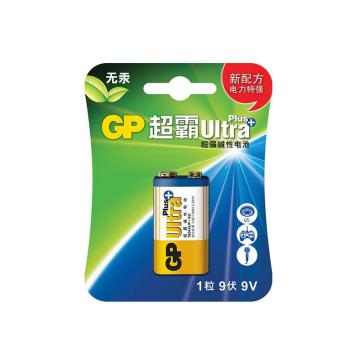 GP 9V碱性电池叠层方块方型麦克风无线话筒万用表玩具遥控器电池 1604AUP 9V