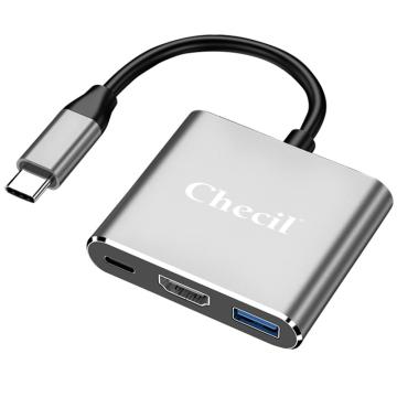 创乘 TypeC三合一扩展坞（HDMI+USB+PD快充）合金灰 CT113G