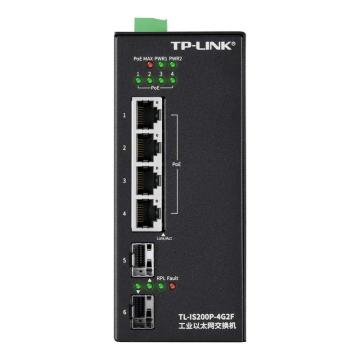 TP-LINK/普联 工业交换机4电2光环网二层管理工业升压PoE交换机 TL-IS200P-4G2F