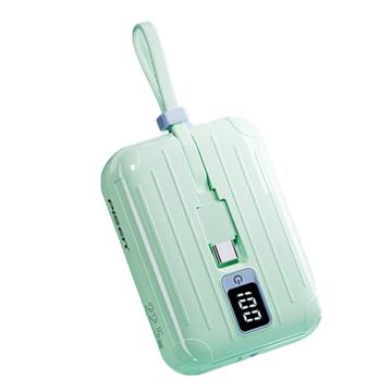 PISEN/品胜 移动电源22.5W双自带线mini充电宝10000mAh TS-D326 绿